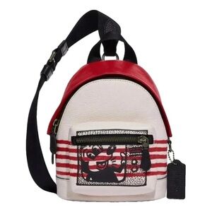 NEW NWT coach keith haring disney small west backpack mini leather mickey mouse